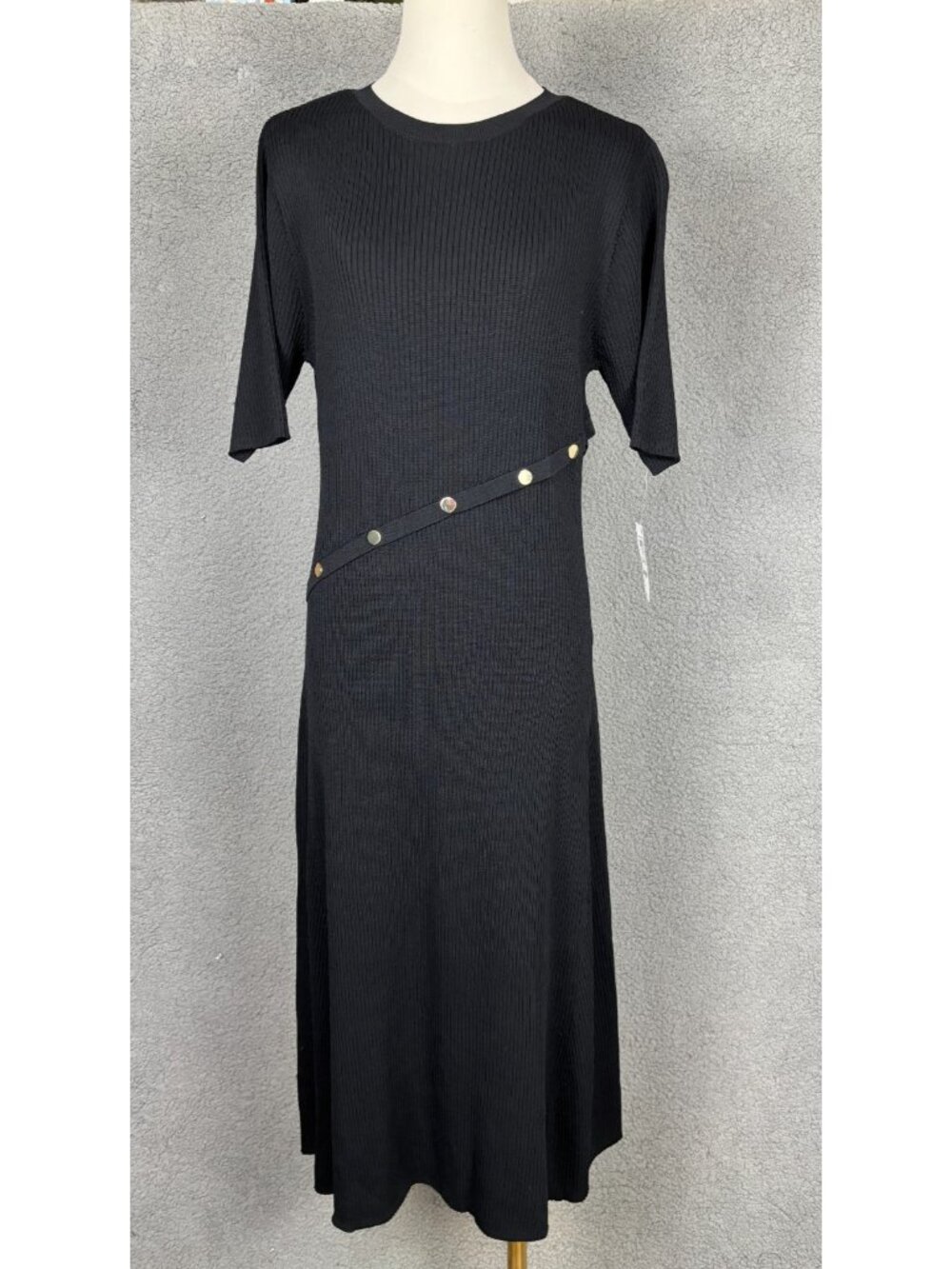 I.n.c International Concept Asymmetrical Snap-Detail Ribbed Sweater Dress XL NWT